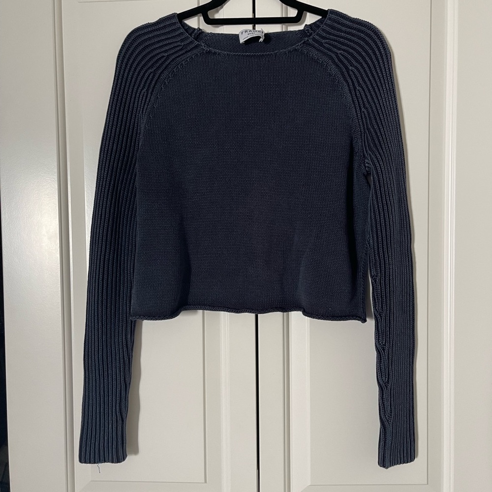 Christina Hall Frame Crop Sweater (Navy) XS